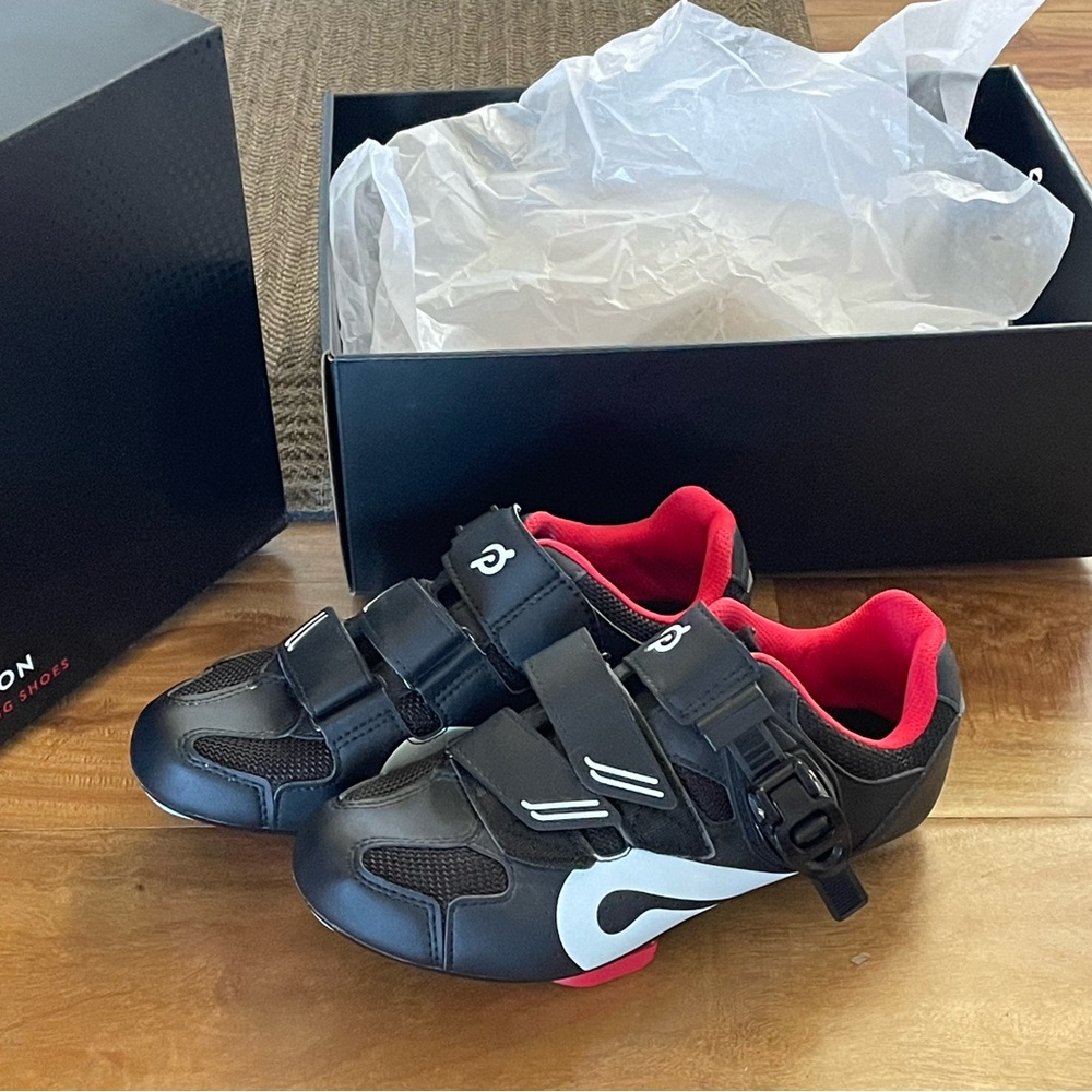 Peloton Black and Red Cycling Shoes